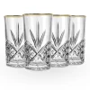 Dublin Crystal Gold Rim Highball, Set of 4