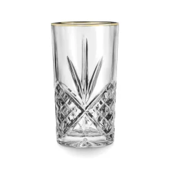 Dublin Crystal Gold Rim Highball, Set of 4