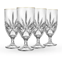 Dublin Crystal Gold Rim Ice Tea Glass, Set of 4