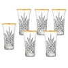 Dublin Crystal Gold Rim Shooters, Set of 6