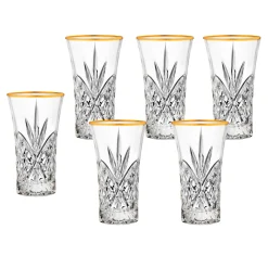 Dublin Crystal Gold Rim Shooters, Set of 6