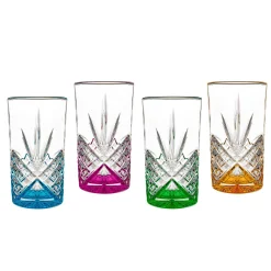 Dublin Crystal Highball Rainbow, Set of 4