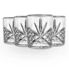 Dublin Crystal Platinum Rim Double Old Fashion, Set of 4