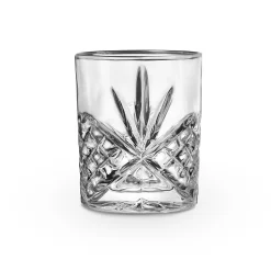 Dublin Crystal Platinum Rim Double Old Fashion, Set of 4