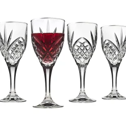 Dublin Crystal Platinum Rim Goblet, Set of 4