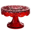 Dublin Crystal Red Cake Plate