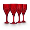 Dublin Crystal Red Goblet, Set of 4
