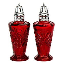 Dublin Crystal Red Salt & Pepper Shaker Set