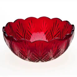 Dublin Crystal Red Serving Bowl