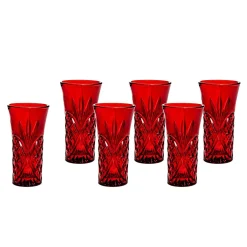 Dublin Crystal Red Vodka Shooters, Set of 6