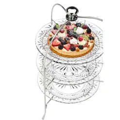 Dublin Crystal Round Three Tier Serving Stand