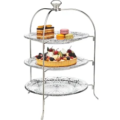 Dublin Crystal Round Three Tier Serving Stand