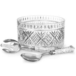Dublin Crystal Salad Bowl with Salad Server Set