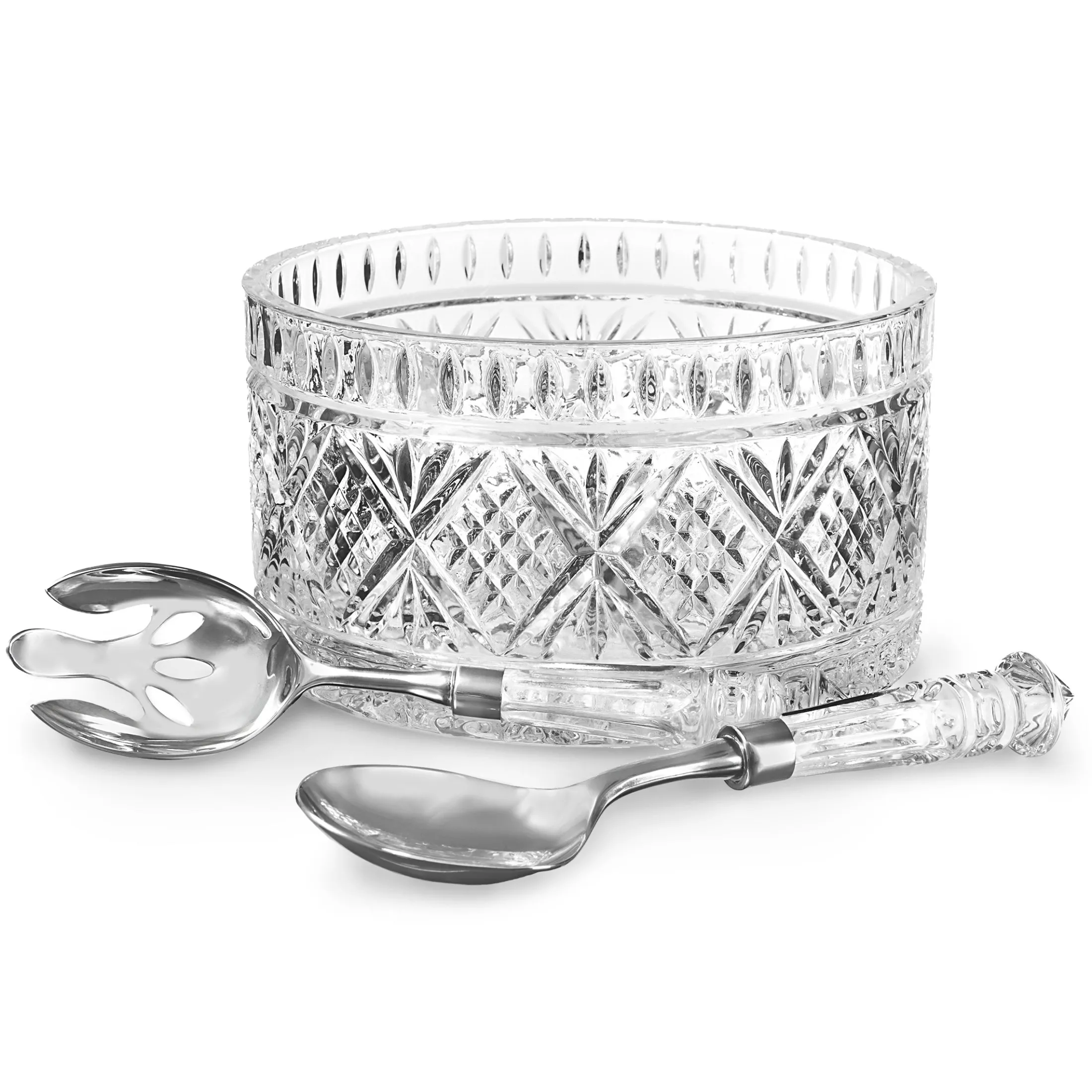 Dublin Crystal Salad Bowl with Salad Server Set