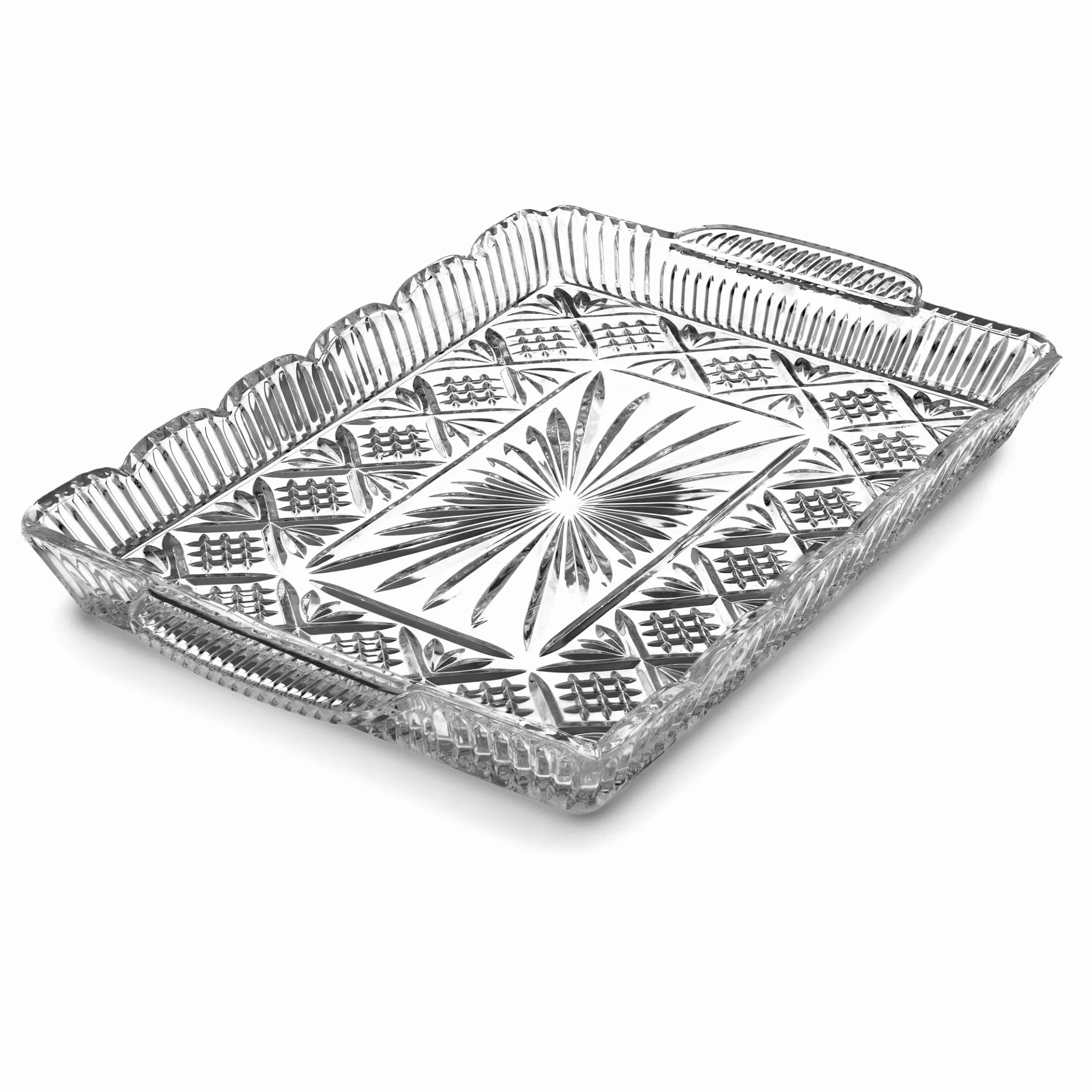 Dublin Crystal Scalloped Serving Tray