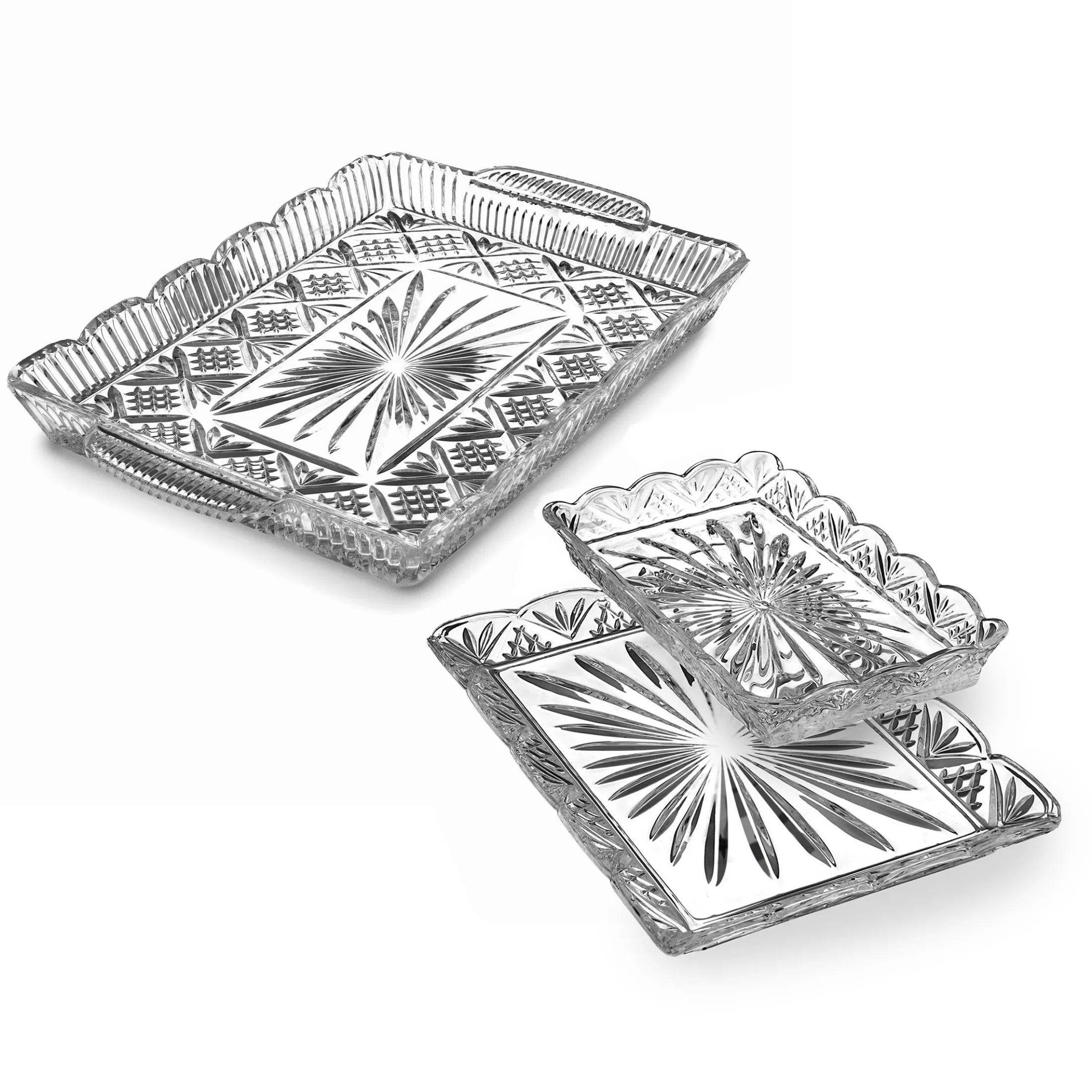 Dublin Crystal Scalloped Serving Tray