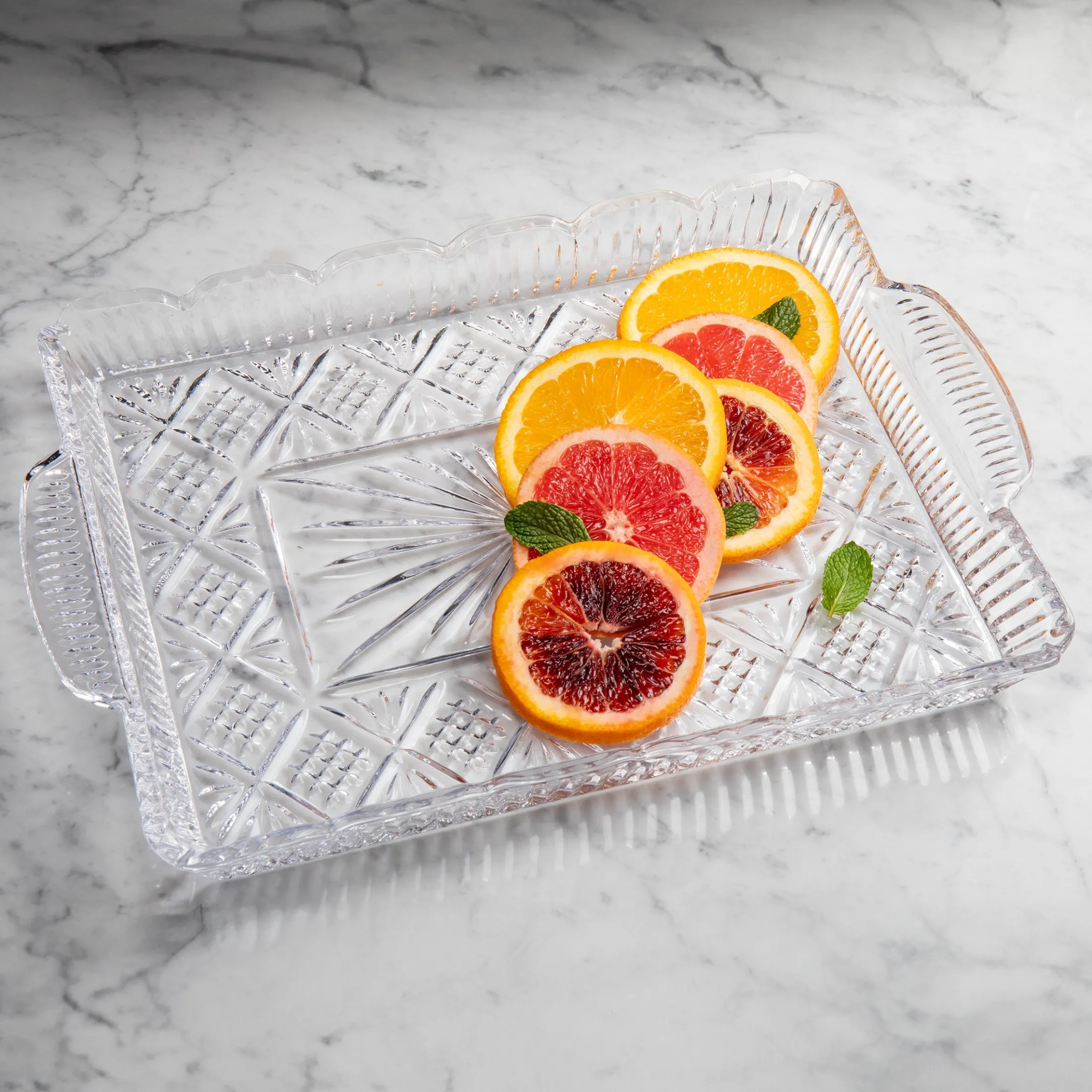 Dublin Crystal Scalloped Serving Tray