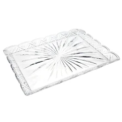 Dublin Crystal Scalloped Large Serving Tray