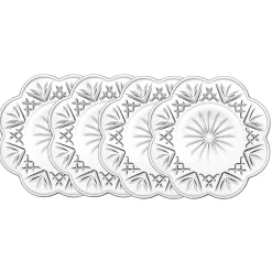 Dublin Crystal Scalloped Canape Plate, Set of 4