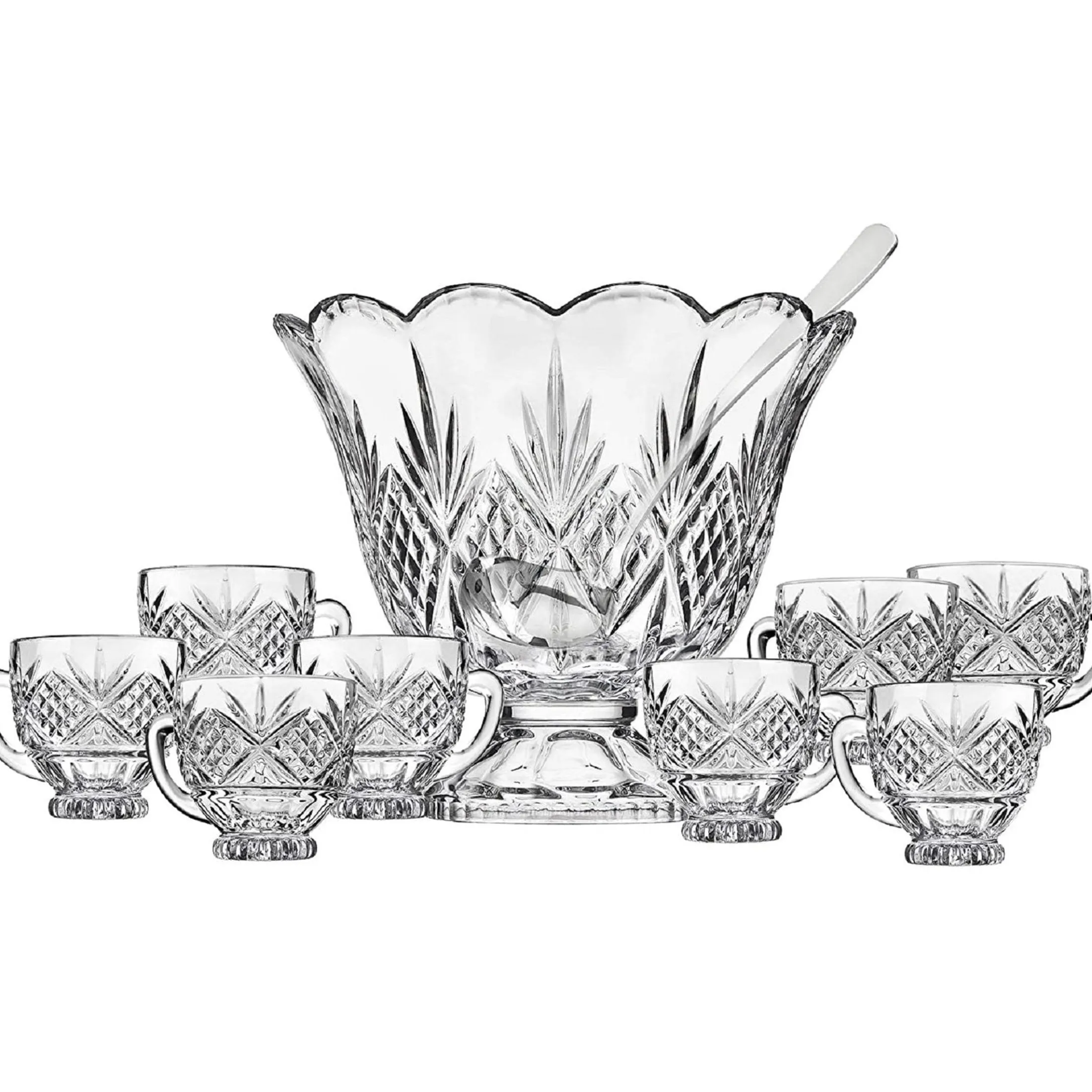 Dublin Crystal Scalloped 10 Piece Punch Set
