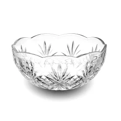Dublin Crystal Scalloped 3 Piece Serving Bowl Set
