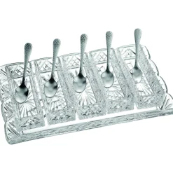 Dublin Crystal Scalloped 11 Piece Serving Tray Set