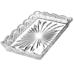 Dublin Crystal Scalloped 11 Piece Serving Tray Set