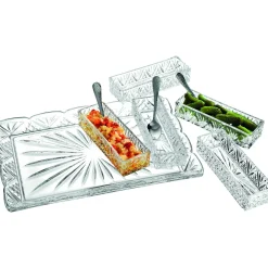 Dublin Crystal Scalloped 11 Piece Serving Tray Set