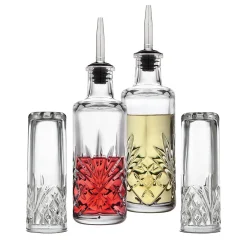 Dublin Crystal Serve Oil, Vinegar & Salt Pepper Set