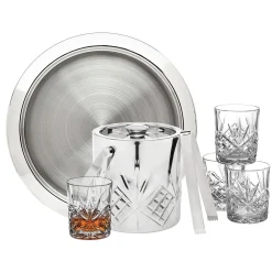 Dublin Crystal Stainless Steel 7 Piece Bar Set