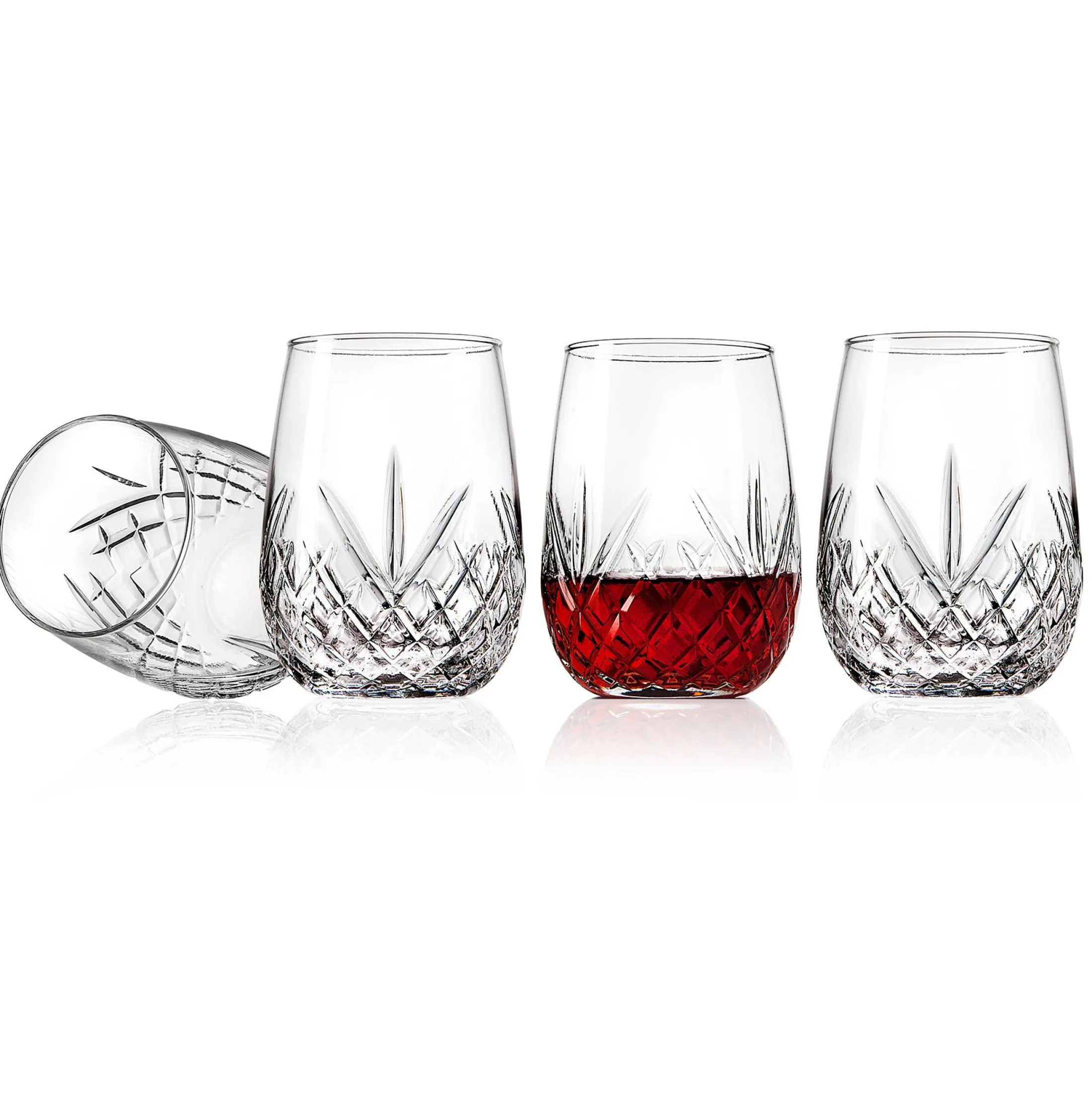 Dublin Crystal Stemless Wine, Set of 4