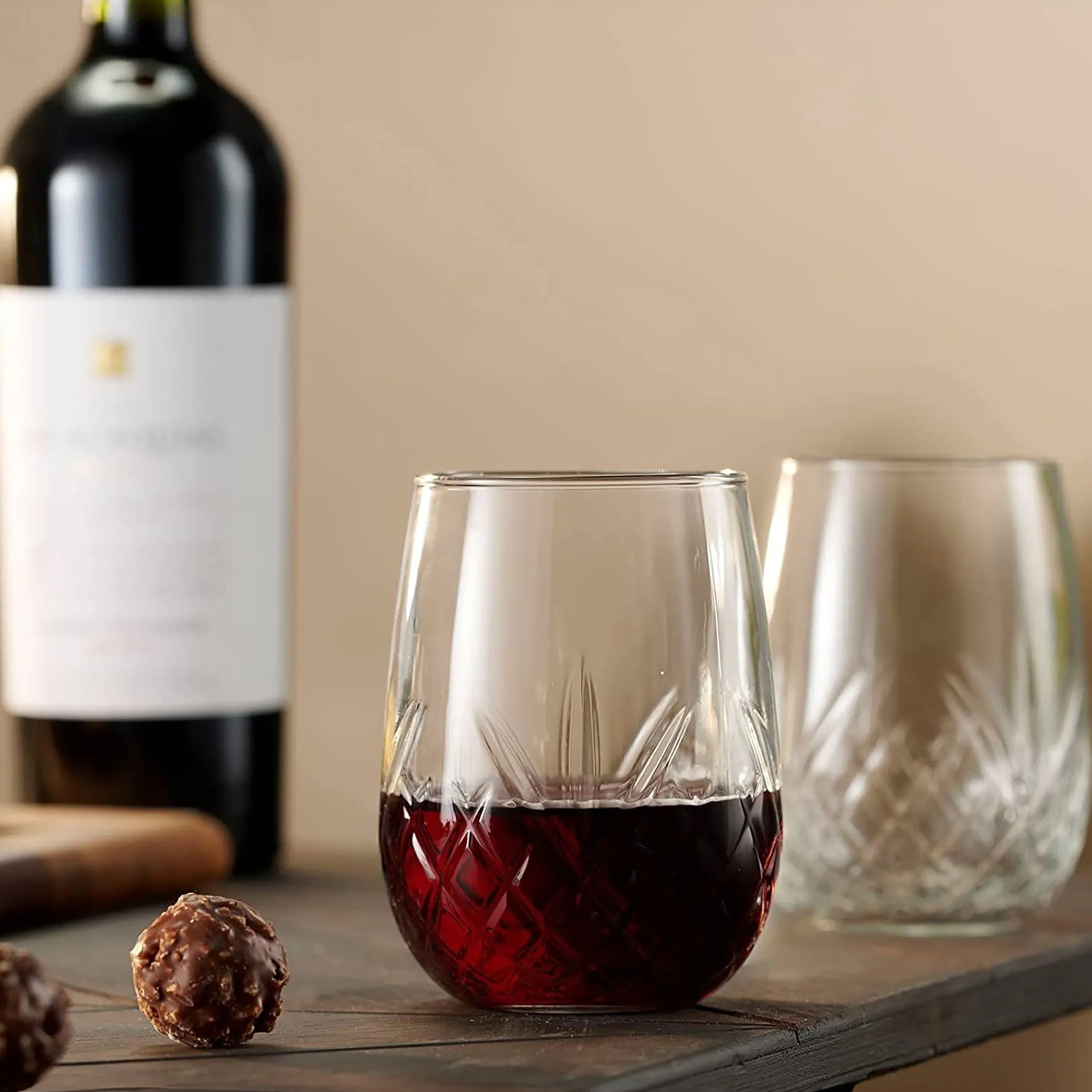 Dublin Crystal Stemless Wine, Set of 4