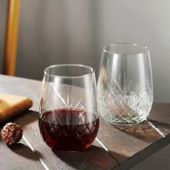Dublin Crystal Stemless Wine, Set of 4