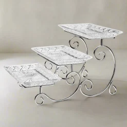 Dublin Crystal Three Tier Serving Stand