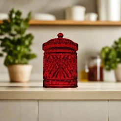 Dublin Red Crystal Kitchen Canister
