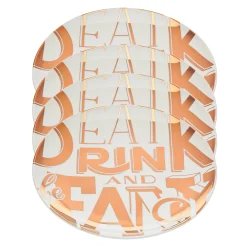 Eat Drink & Be Fancy Appetizer Plate, Set of 4