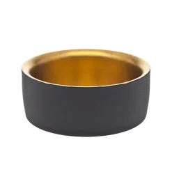 Encalmo Textured Black & Gold Wine Coaster Set