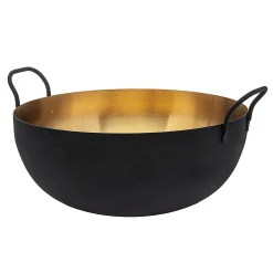 Encalmo Textured Black & Gold Salad Bowl