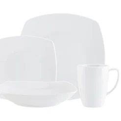Encarta Porcelain 16 Piece Dinnerware Set, Service for 4