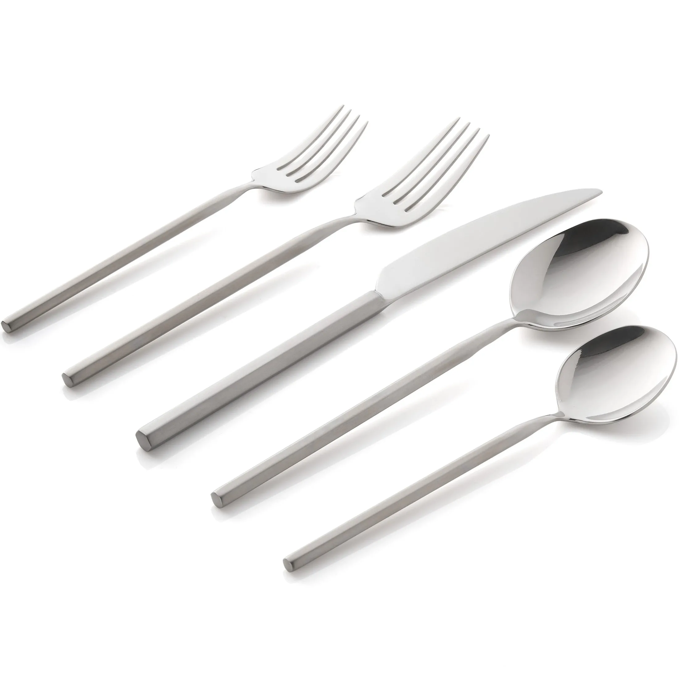 Esagono Matte 18/10 Stainless Steel 20 Piece Flatware Set, Service For 4