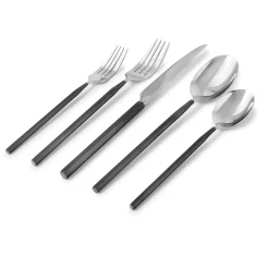 Esagono Matte Black 18/10 Stainless Steel 20 Piece Flatware Set, Service For 4