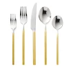 Esagono Matte Gold 18/10 Stainless Steel 20 Piece Flatware Set, Service For 4