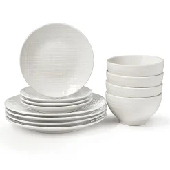 Freemont Porcelain 12 Piece Dinnerware Set, Service for 4