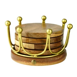 Gold Crown Coaster Set