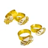 Gold Pebble Napkin Ring Set
