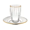 Gold Rim Pleat Crystal Kiddush Set