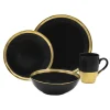 Golden Onyx 4 Piece Dinner Set, Service For 1