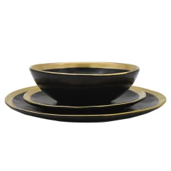 Golden Onyx 4 Piece Dinner Set, Service For 1