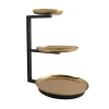 Guilded Black & Gold 3 Tiered Cake Stand