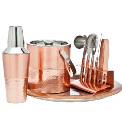 Hammered Copper 9 Piece Bar Tool Set